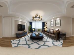 panoramic american style living room restaurant space 13 3Dモデル