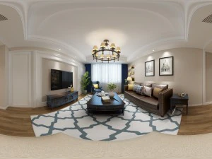 ruang restoran ruang tamu bergaya Amerika yang indah 13 Model 3D