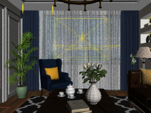 panoramic american style living room restaurant space 13 Modèle 3D