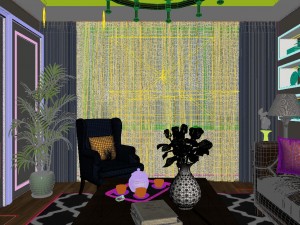 panoramic american style living room restaurant space 13 Modèle 3D