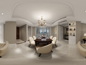 panoramic american style living room restaurant space 14 3D मॉडल