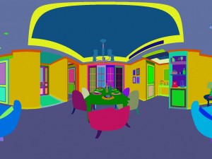 panoramic american style living room restaurant space 14 3Dモデル