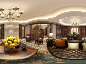 panoramic american style living room restaurant space 15 Modèle 3D