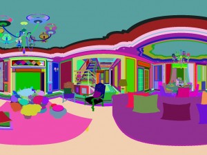 panoramic american style living room restaurant space 15 3D 모델