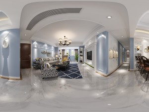 panoramic american style living room restaurant space 16 Modèle 3D