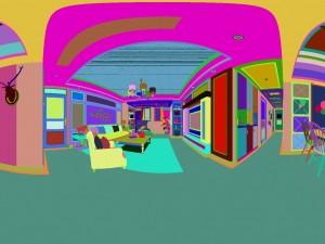 panoramic american style living room restaurant space 16 3D Модель