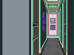 panoramic american style living room restaurant space 16 3D Модель