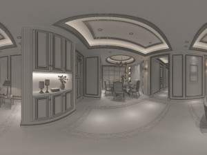 panoramic american style living room restaurant space 18 3Dモデル