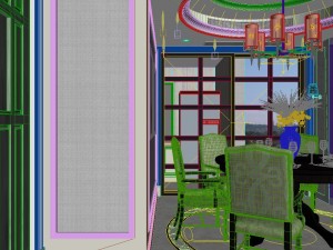 panoramic american style living room restaurant space 18 3Dモデル