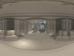 panoramic american style living room restaurant space 19 3Dモデル