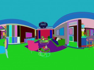 panoramic american style living room restaurant space 21 3D 모델