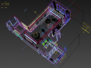 panoramic american style living room restaurant space 21 3D 모델