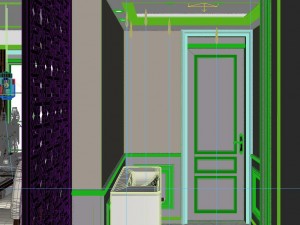 panoramic american style living room restaurant space 22 3D 모델