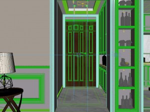 panoramic american style living room restaurant space 22 3D 모델
