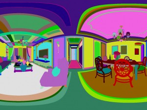 panoramic american style living room restaurant space 23 Modello 3D