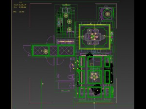 panoramic american style living room restaurant space 23 Modello 3D