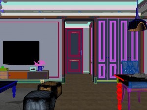 panoramic view american style living room dining room 25 Modèle 3D
