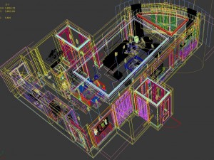 panoramic view american style living room dining room 25 Modèle 3D