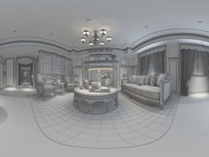 panoramic american style living room restaurant space 26 Modèle 3D