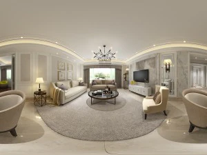 panoramiczny salon w stylu amerykańskim przestrzeń restauracyjna 28 Model 3D