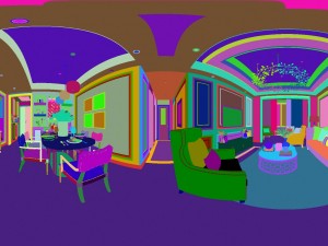 panoramic american style living room restaurant space 29 3D 모델