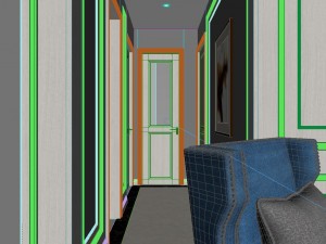 panoramic american style living room restaurant space 29 3D 모델