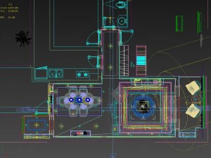 panoramik amerikan tarzı oturma odası restoran alanı 29 3D Model