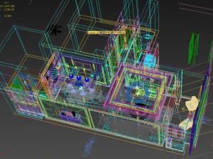 panoramik amerikan tarzı oturma odası restoran alanı 29 3D Model