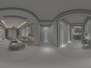 panoramic american style living room restaurant space 31 Modèle 3D