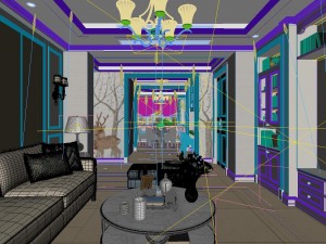 panoramic american style living room restaurant space 31 Modèle 3D