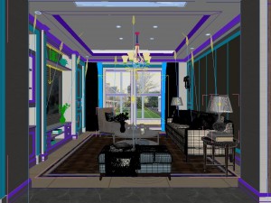 panoramic american style living room restaurant space 31 Modèle 3D