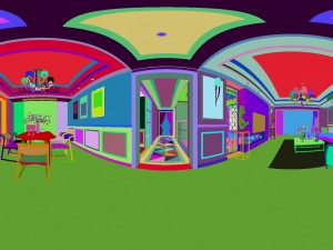 panoramic american style living room restaurant space 32 3D Model
