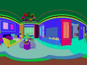 panoramic american style living room restaurant space 33 Modello 3D