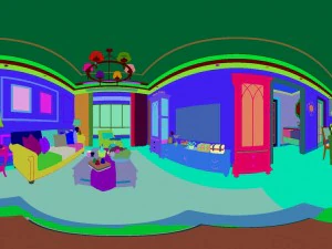 panoramic american style living room restaurant space 33 3D Model