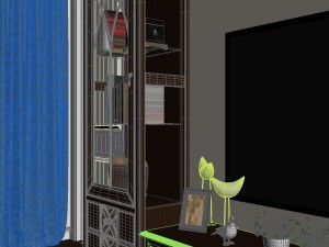 panoramic american style living room restaurant space 33 Modello 3D
