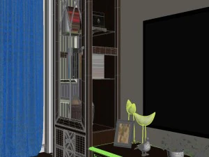 panoramic american style living room restaurant space 33 3D Model