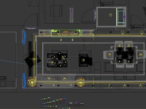 panoramic american style living room restaurant space 33 3D Model