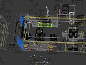 panoramic american style living room restaurant space 33 Modello 3D