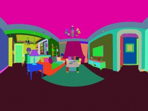 panoramic american style living room restaurant space 34 3D 모델