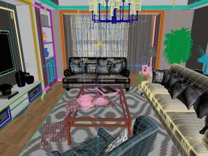 panoramic american style living room restaurant space 35 Modèle 3D