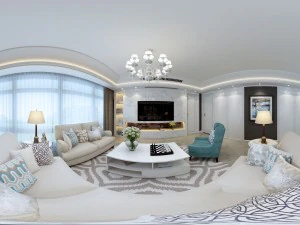 panoramik amerikan tarzı oturma odası restoran alanı 36 3D Model