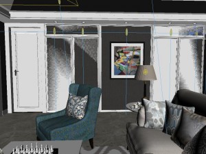 panoramic american style living room restaurant space 36 Modelo 3D