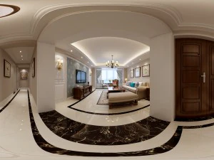 Salon panoramique de style am&eacute;ricain espace restaurant 37 Modèle 3D