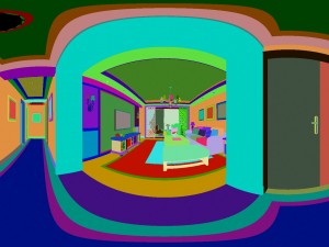 panoramic american style living room restaurant space 37 3D Model