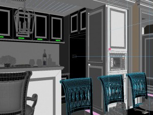 panoramic american style living room restaurant space 38 3D-Modell
