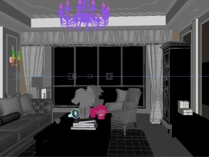 panoramic american style living room restaurant space 38 3D-Modell