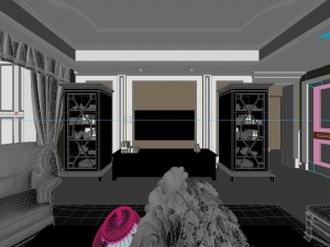 panoramic american style living room restaurant space 38 3D-Modell