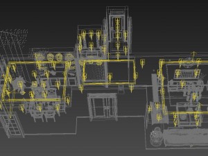 panoramic american style living room restaurant space 39 Modello 3D