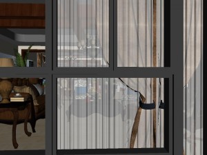 panoramic american style living room restaurant space 40 3D 모델
