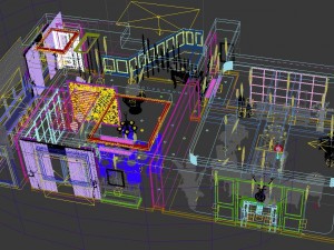 panoramic american style living room restaurant space 40 3D 모델
